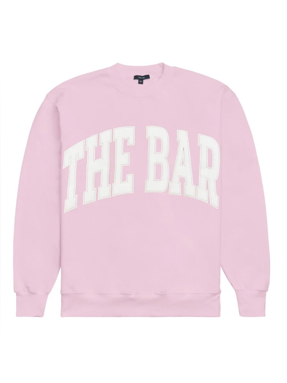 THE BAR VARSITY SWEATSHIRT BLUSH/WHITE XXL